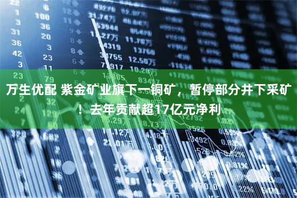 万生优配 紫金矿业旗下一铜矿，暂停部分井下采矿！去年贡献超17亿元净利