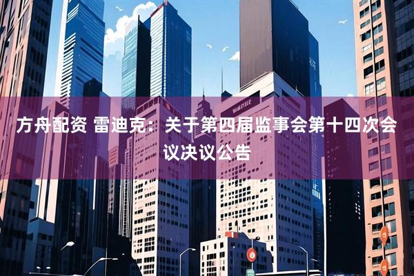 方舟配资 雷迪克：关于第四届监事会第十四次会议决议公告